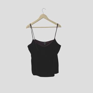 Eileen Fisher NWT X-Large Stretch Velvet Silk Cami Tank Mulberry Self Bra Womens